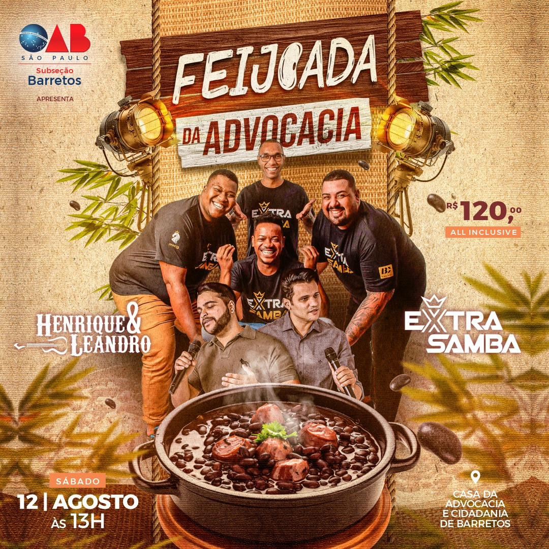 Feijoada da OAB acontece no dia 12 de agosto e convites estão à venda