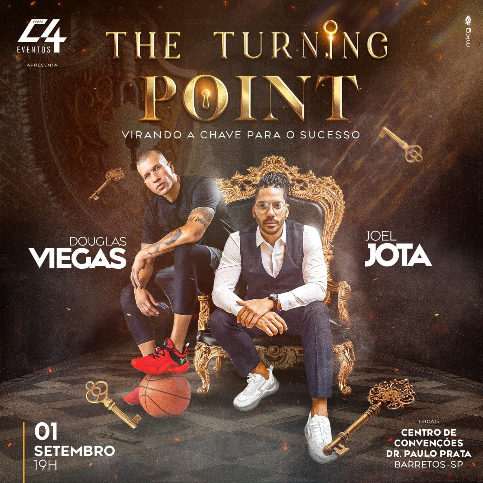 Joel Jota e Douglas fazem palestras em Barretos no dia 1º de setembro