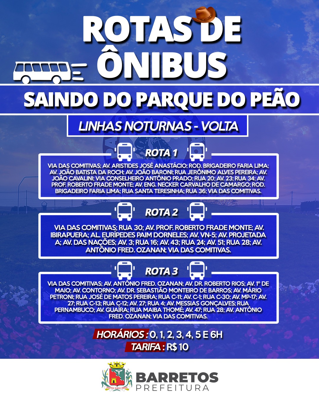 Transporte Público terá linhas exclusivas para o Parque do Peão no período da festa