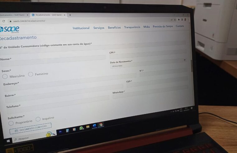 Continua a campanha atualização de cadastros on-line do SAAE Barretos