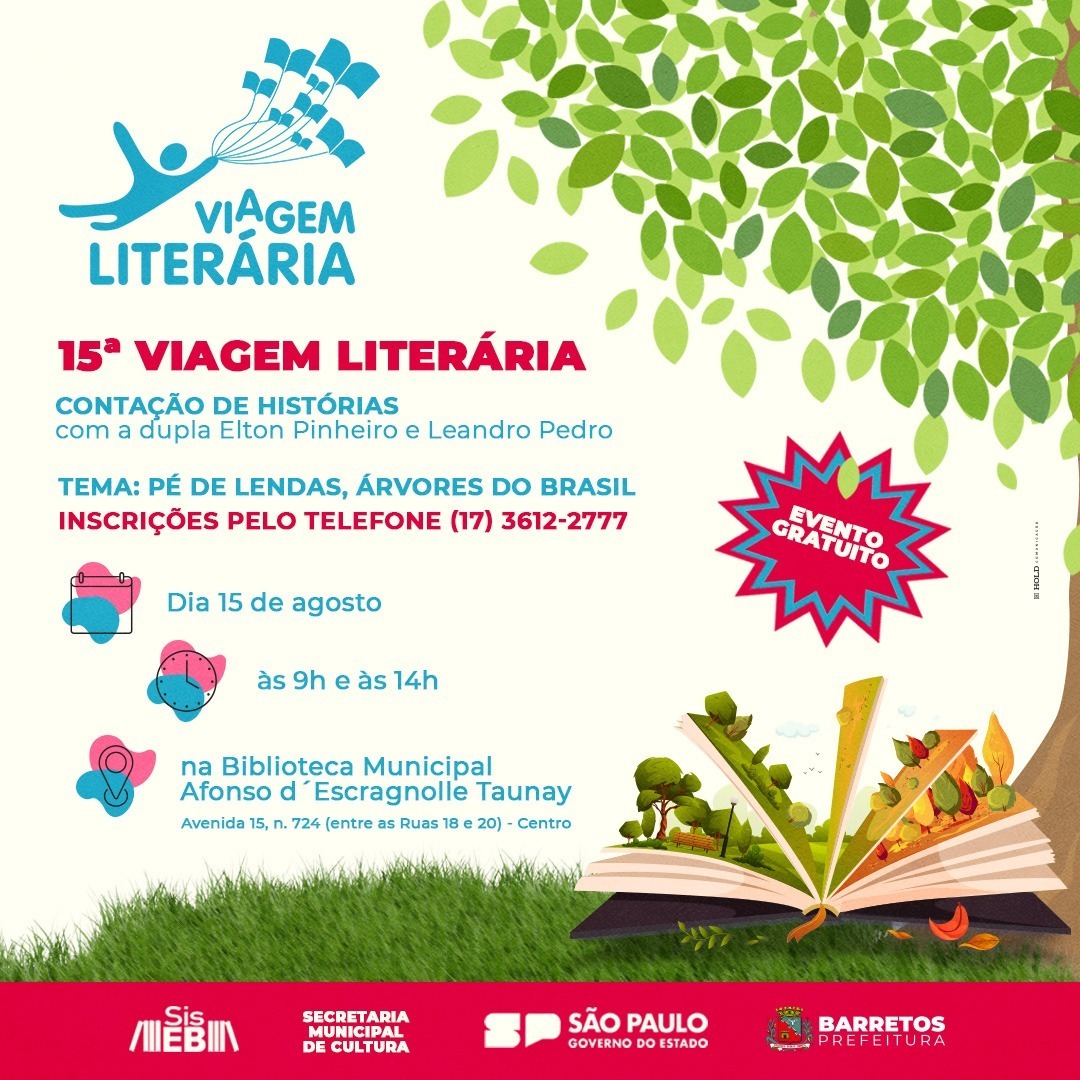 Primeira atividade do programa “Viagem Literária” ocorre nesta terça (15), na Biblioteca Municipal