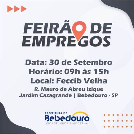 Prefeitura realizará Feirão de Empregos em Bebedouro