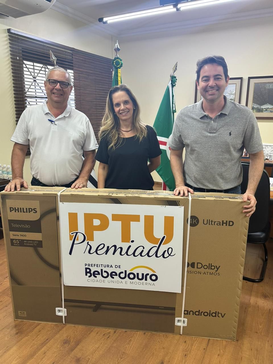 IPTU premiado entrega Smart TV 65 polegadas