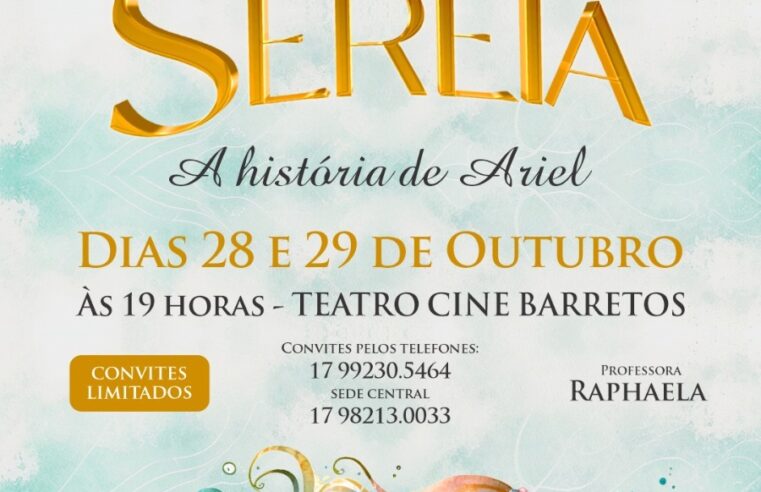 Neste sábado e domingo, o Cine Barretos recebe o espetáculo “A Pequena Sereia – A História de Ariel”