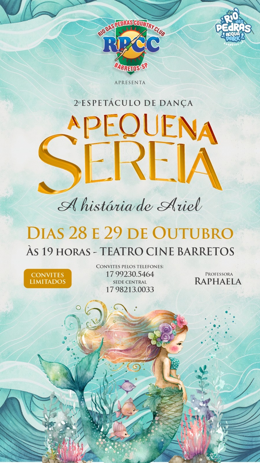 Neste sábado e domingo, o Cine Barretos recebe o espetáculo “A Pequena Sereia – A História de Ariel”