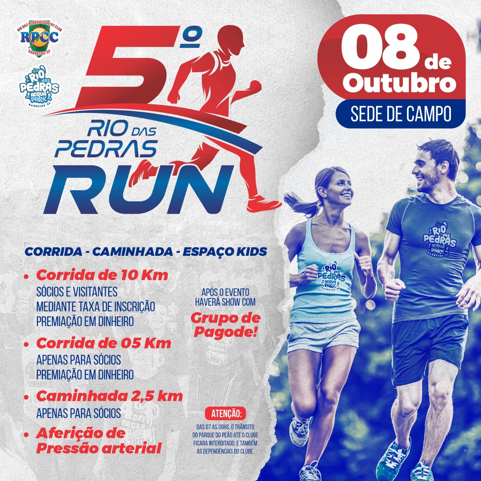 5ª “Rio das Pedras Run” acontece neste domingo, 8, com show e sorteios