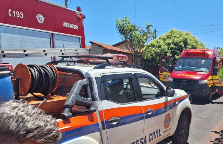 Defesa e Corpo de Bombeiros atendem princípio de incêndio em residência