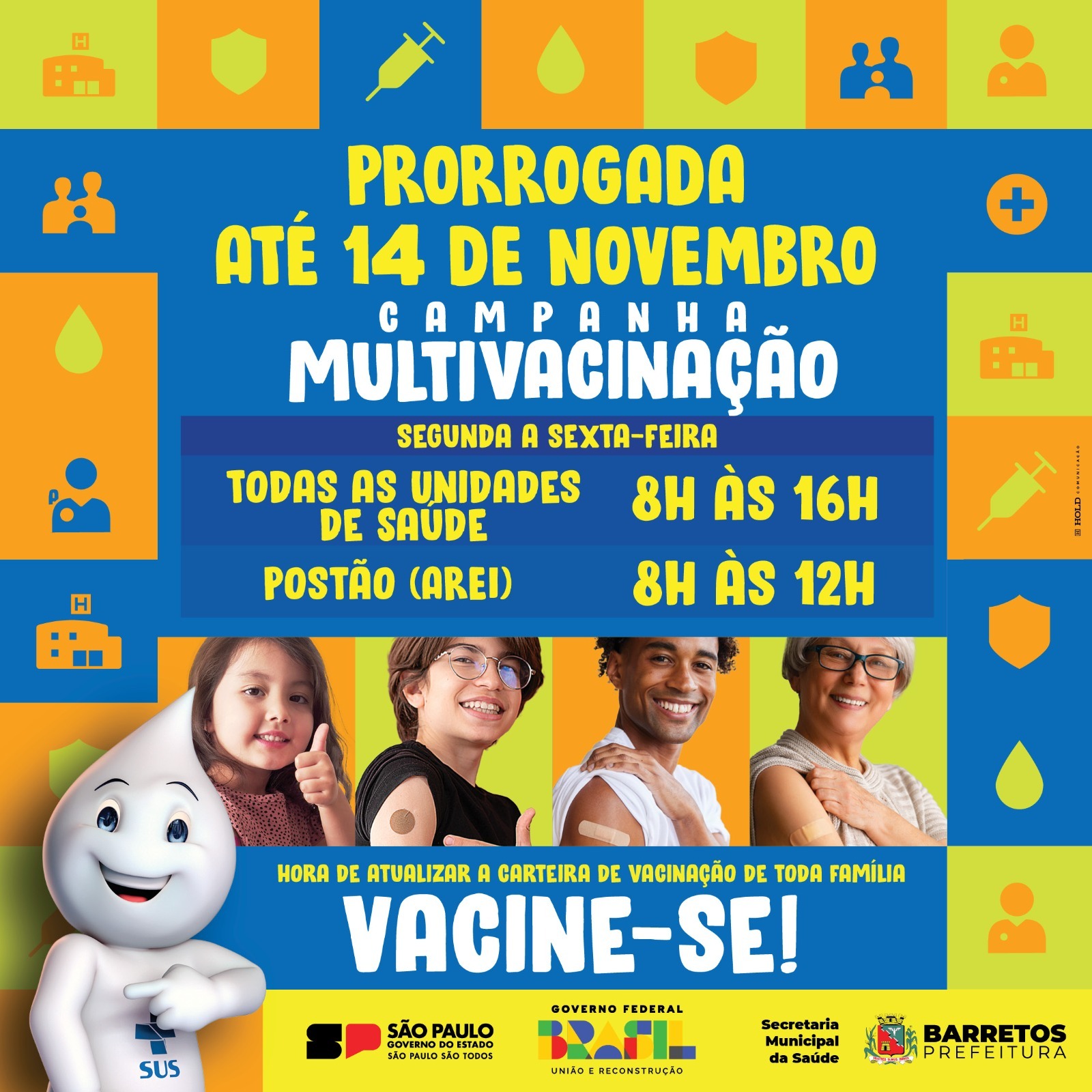 Campanha de Multivacinação termina nesta terça-feira, dia 14