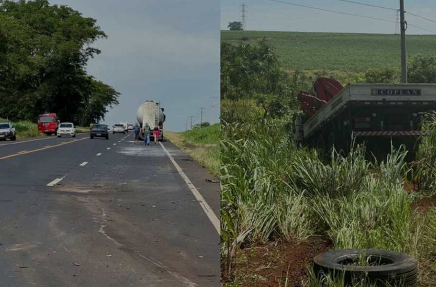 Colisão na SP-425 envolve três veículos em Olímpia