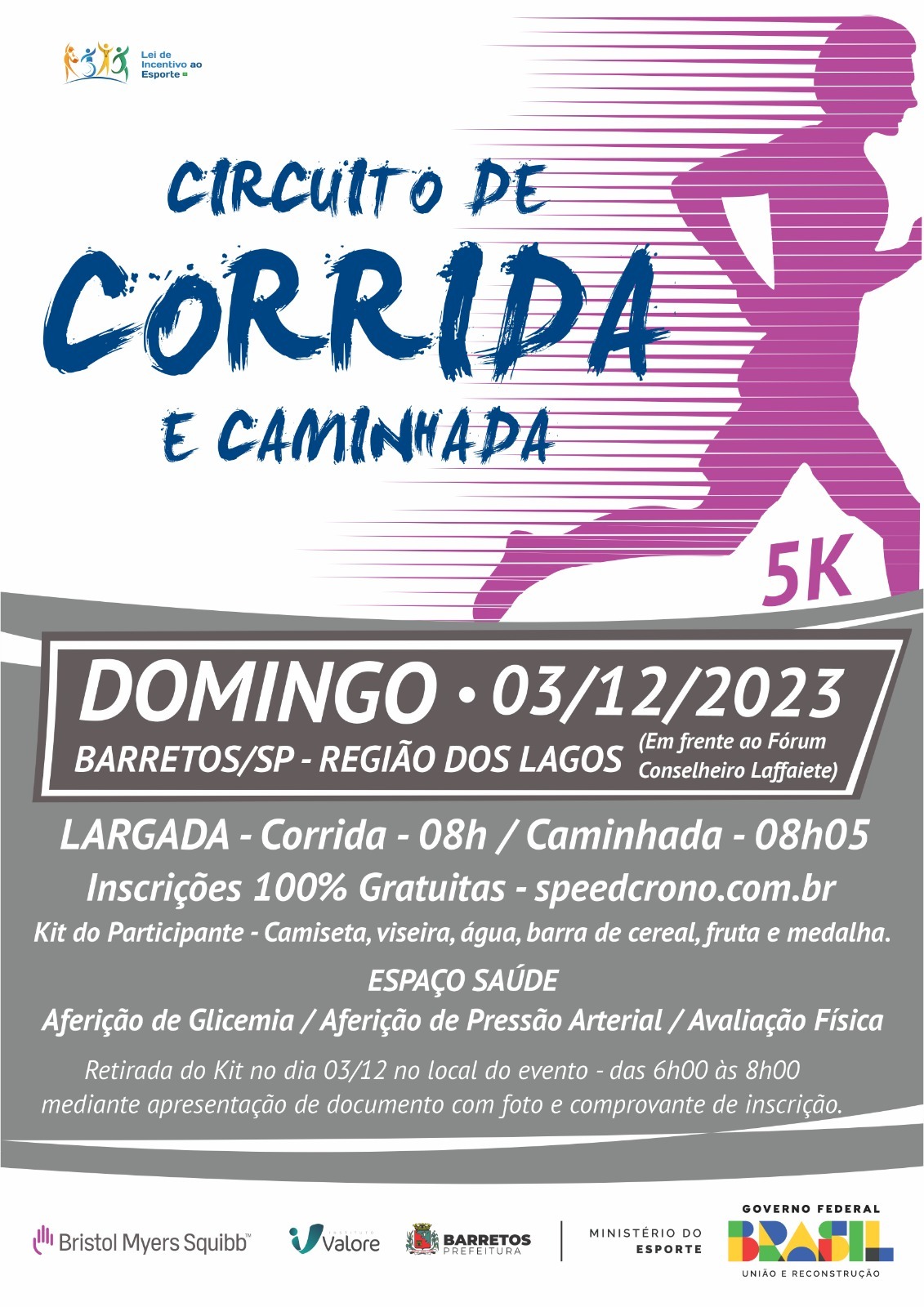 Barretos recebe Circuito de Corrida e Caminhada no dia 3 de dezembro