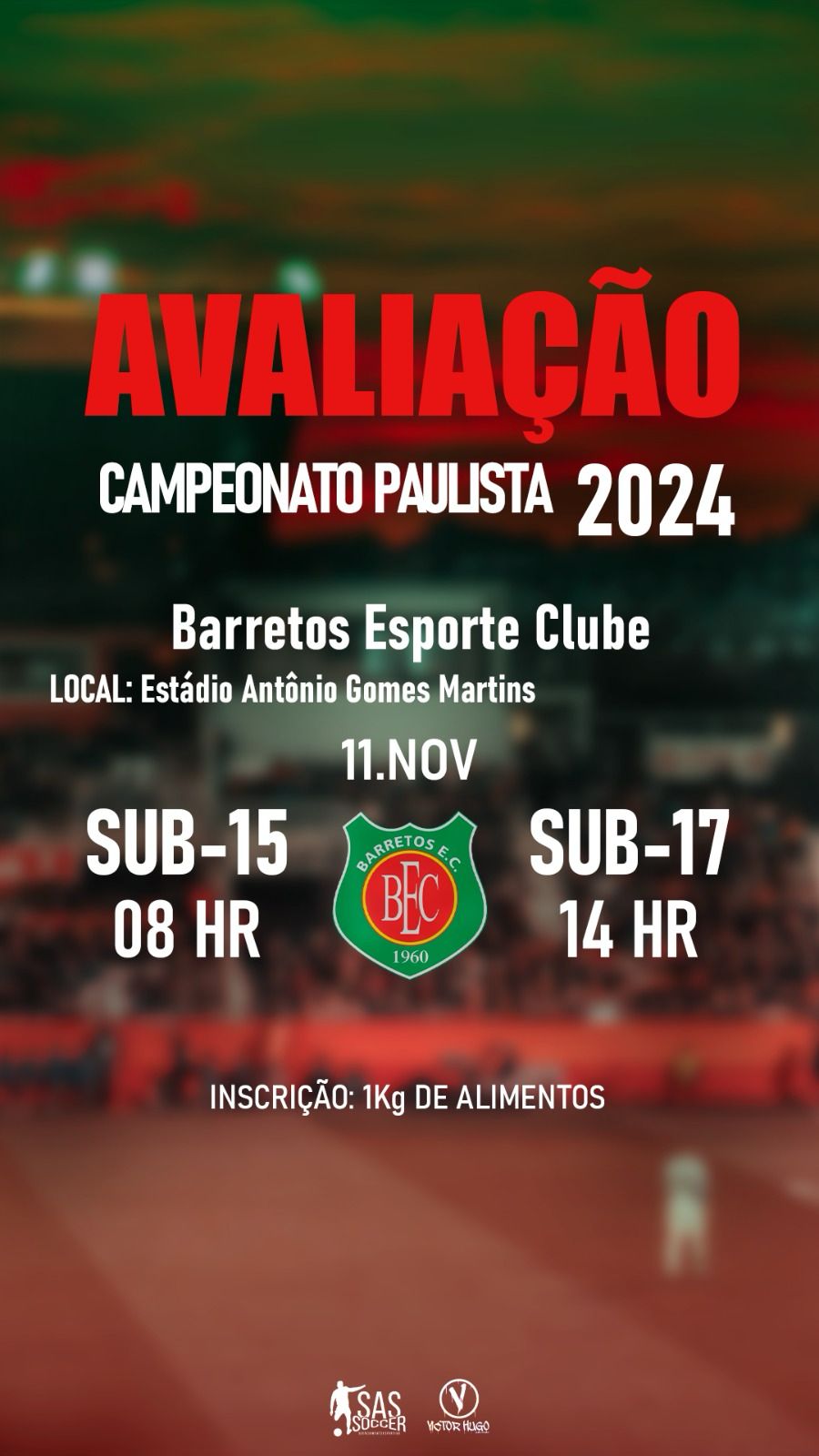 BEC promove avaliação de atletas para o Campeonato Paulista 2024, neste sábado (11)