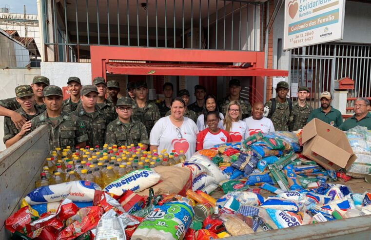 Fundo Social de Solidariedade recebe cerca de uma tonelada de alimentos arrecadados pelo Tiro de Guerra