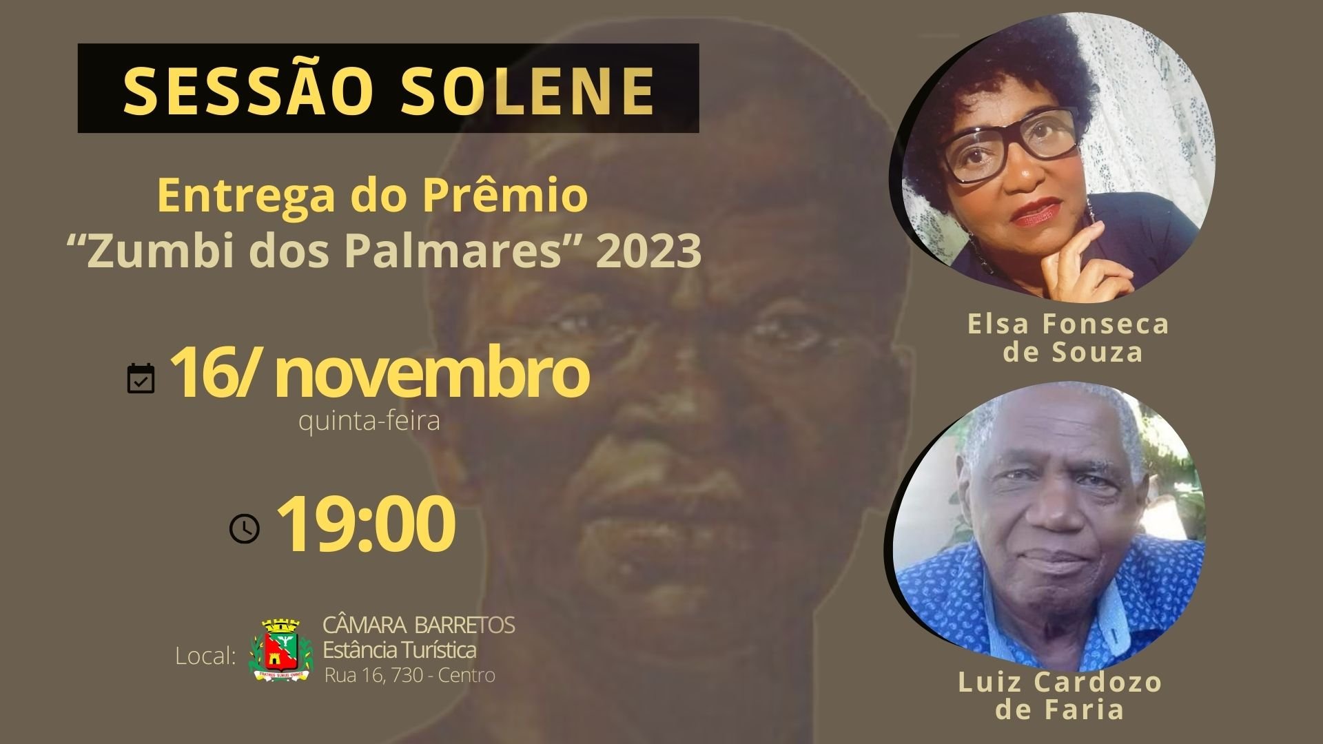 Consciência Negra: Câmara agenda Sessão Solene para a entrega do Prêmio Zumbi dos Palmares 2023