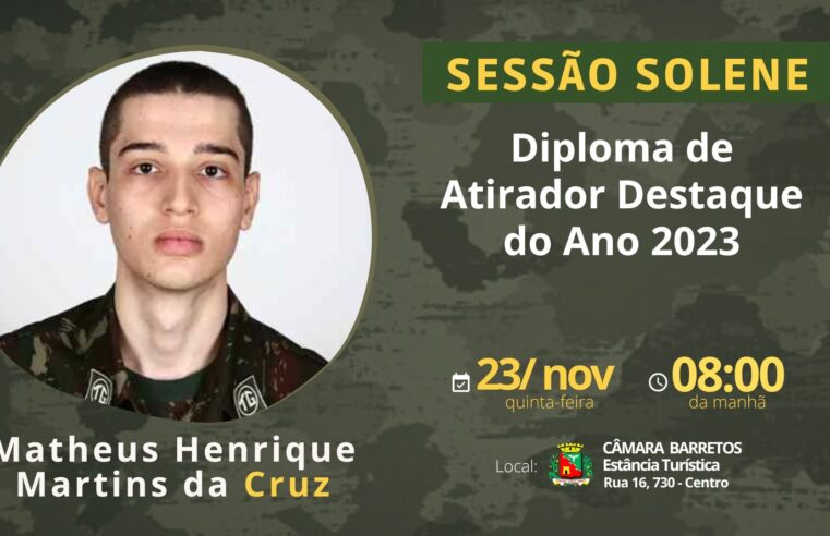 Câmara agenda Sessão Solene para homenagear jovem integrante do Tiro de Guerra