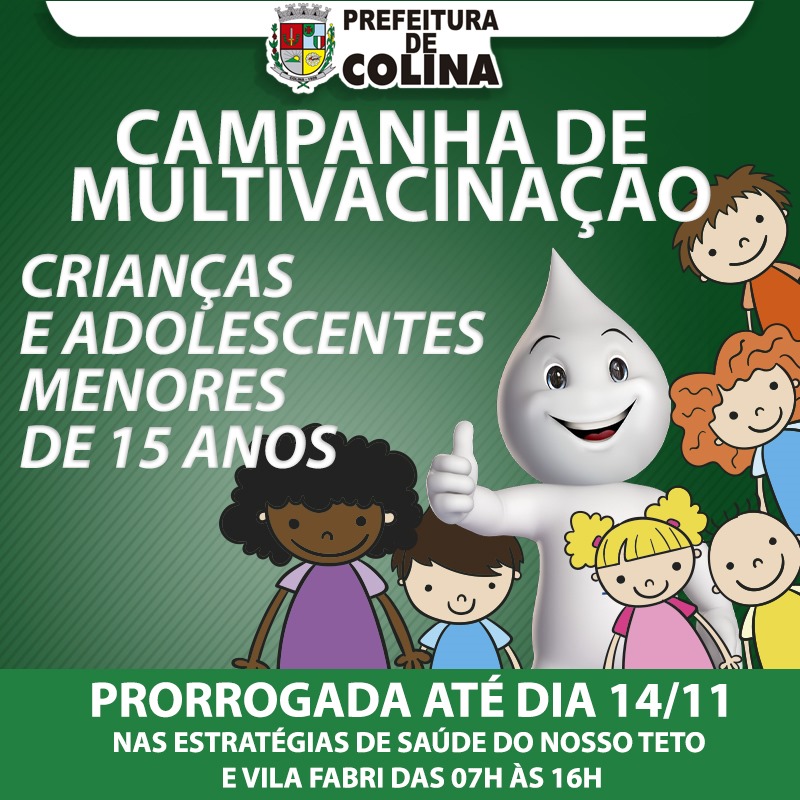 Campanha de Multivacinação de Colina foi prorrogada e segue até 14 de novembro