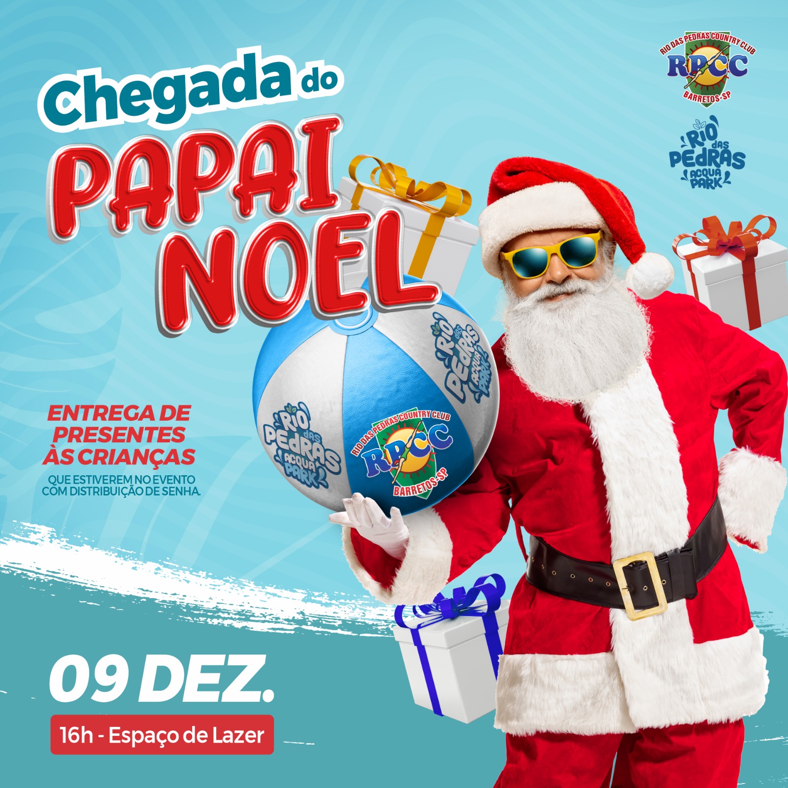 Rio das Pedras tem chegada do Papai Noel neste sábado, 9