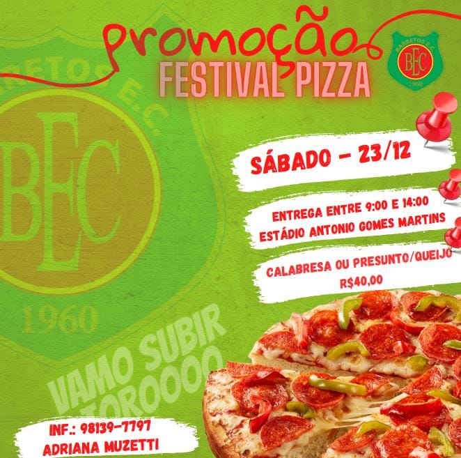 BEC realiza Festival da Pizza no dia 23