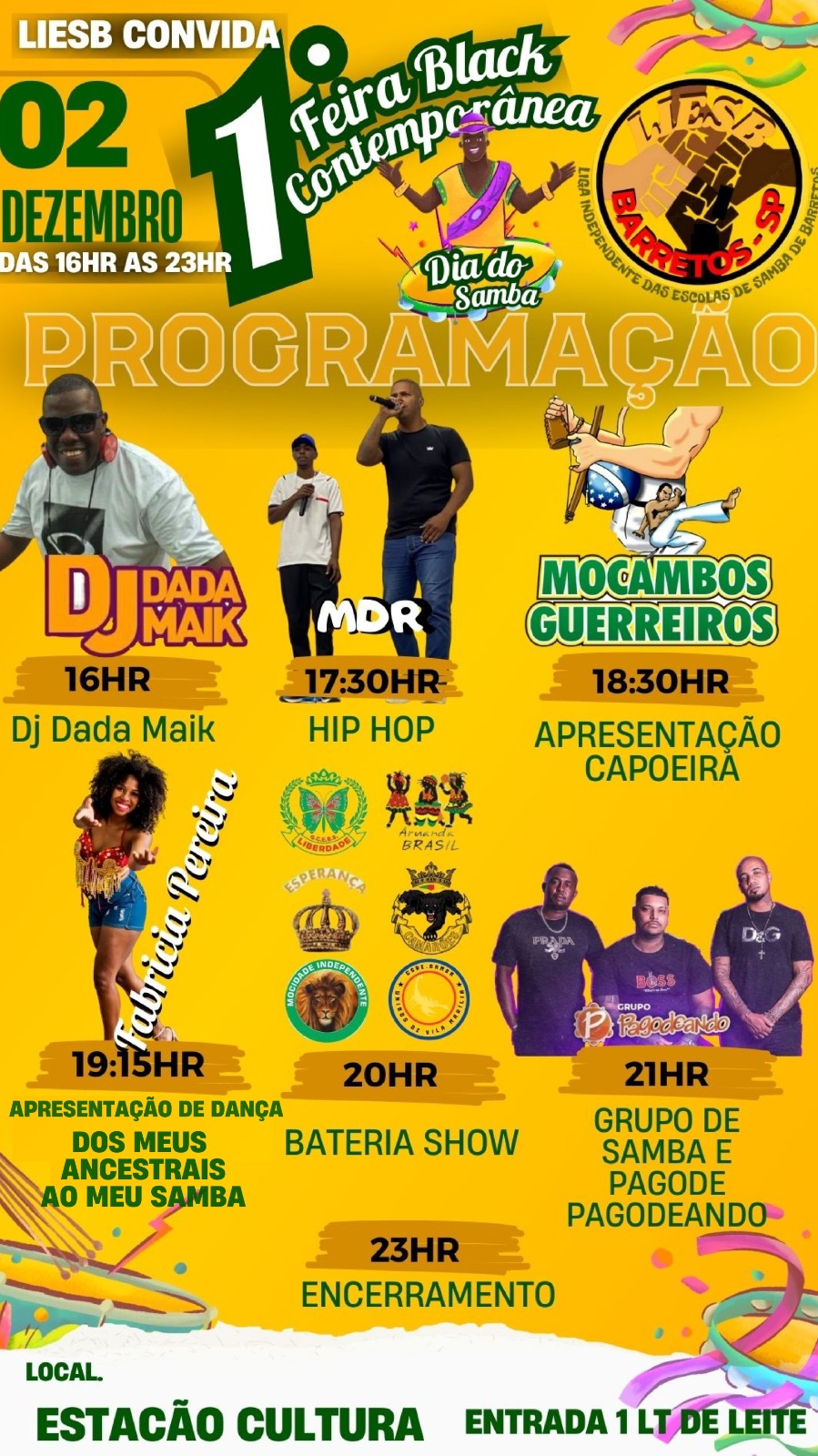 Barretos comemora Dia do Samba com Concerto da Orquestra Sinfônica Municipal e 1ª Feira Black Contemporânea