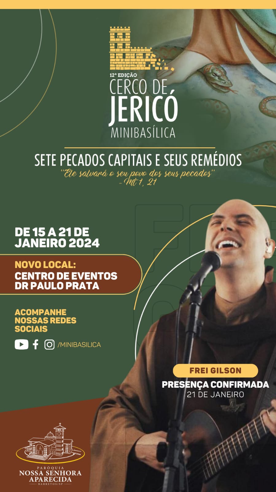 Minibasílica agenda 12ª edição do Cerco de Jericó