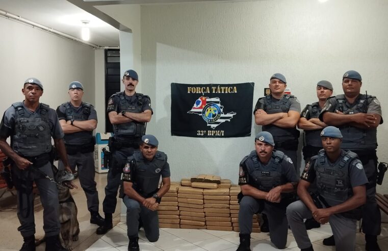 PM faz apreensão de 160 kg de maconha em veículo na SP-425