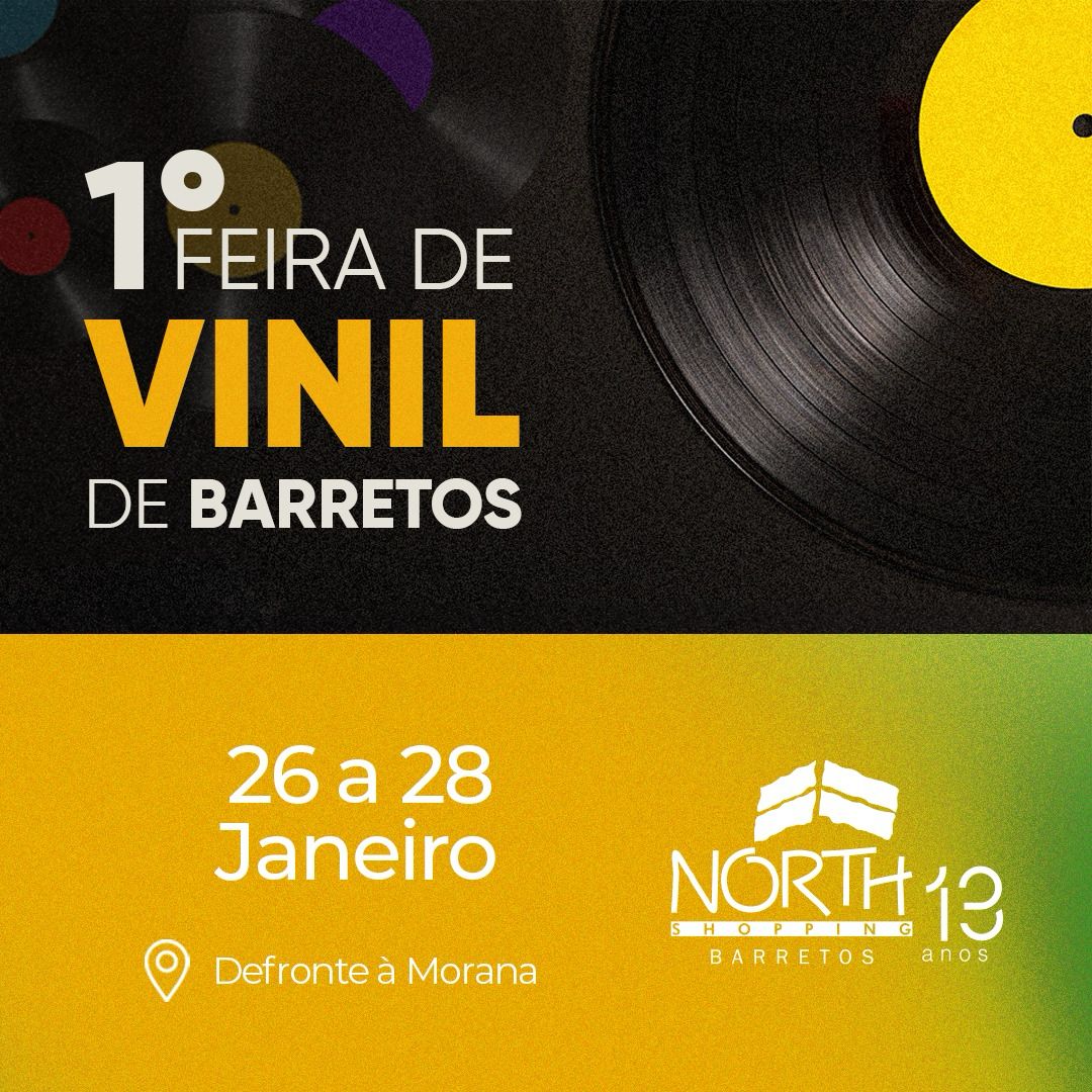 Primeira “Feira de Vinil” de 2024 do North Shopping acontece de 26 a 28 de janeiro