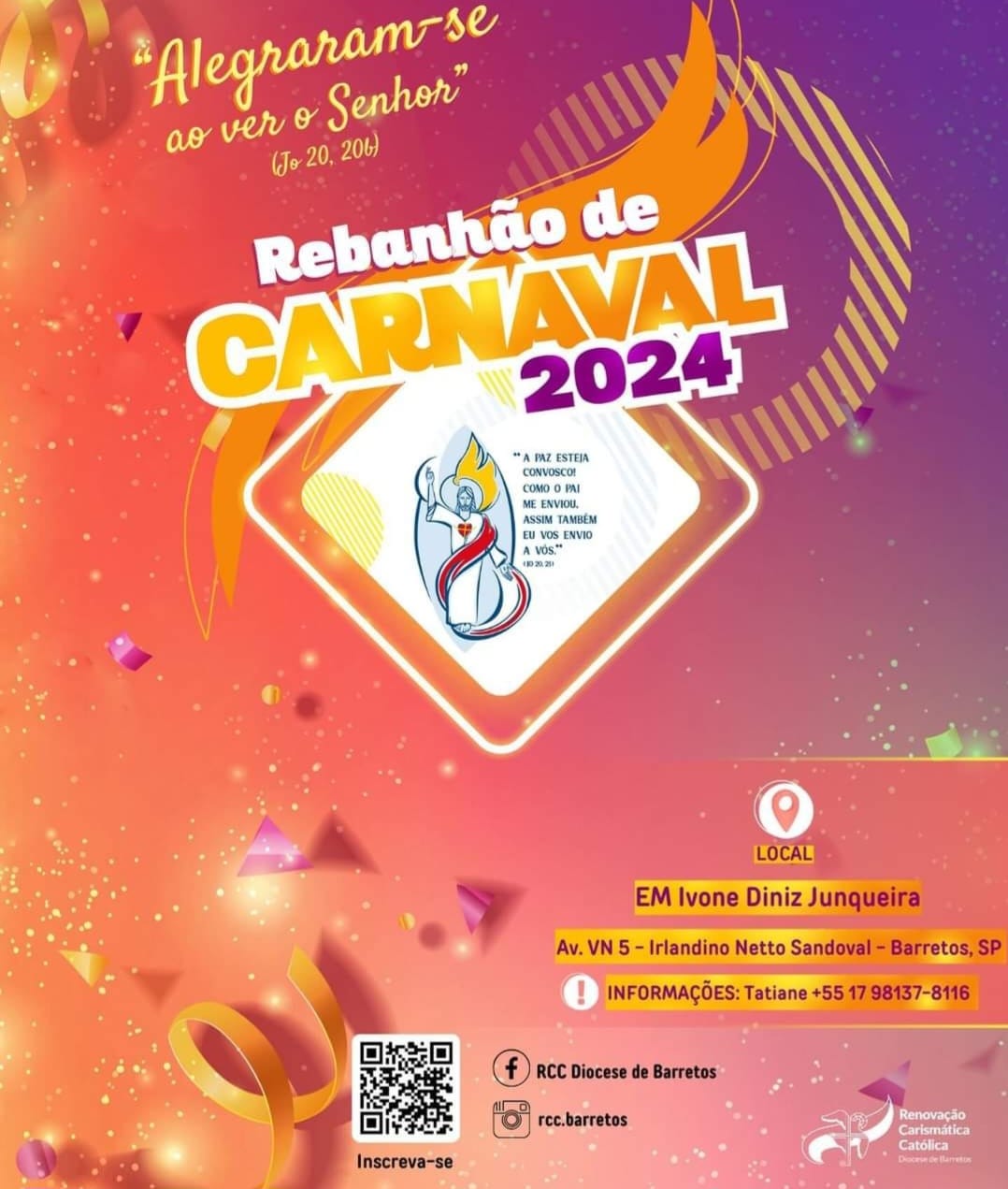 Rebanhão de Carnaval será em Barretos na CEMEI do Vida Nova