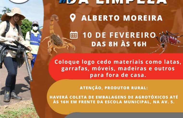 Arrastão da Limpeza será em Alberto Moreira neste sábado, dia 10