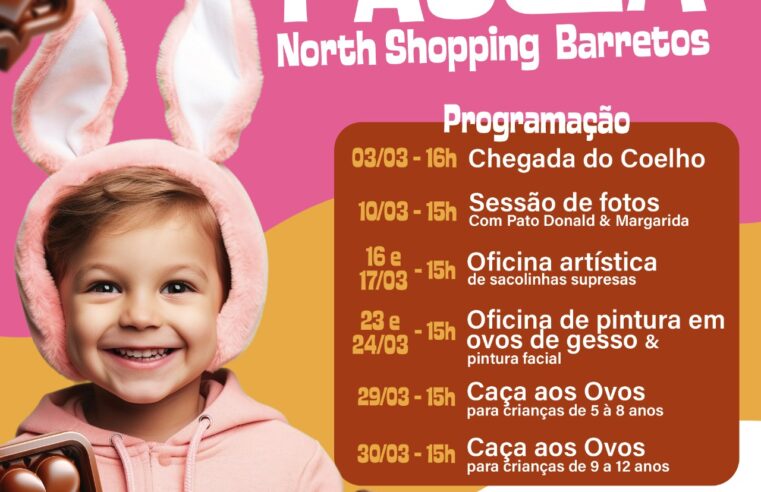 Chegada do Coelho abre o período de Páscoa no North Shopping Barretos