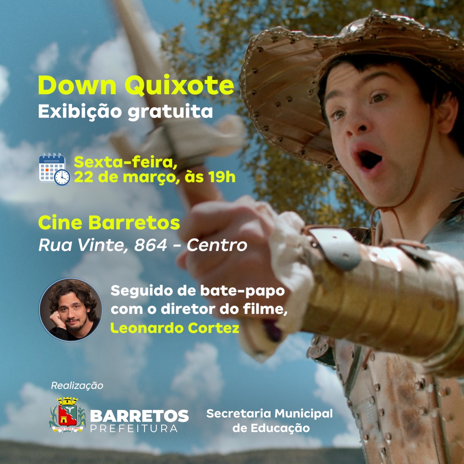 Prefeitura exibe filme “Down Quixote”, com elenco 100% composto por atores com Síndrome de Down