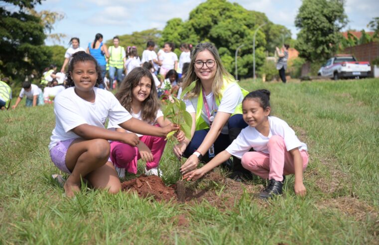 Prefeitura de Colina e Tereos realizam plantio de mudas de árvores no Parque Débora Paro