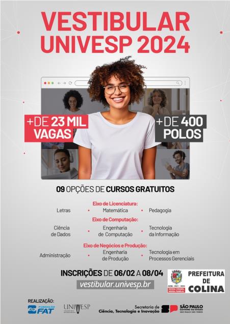 Polo Colina UNIVESP abre inscrições para o vestibular 2024