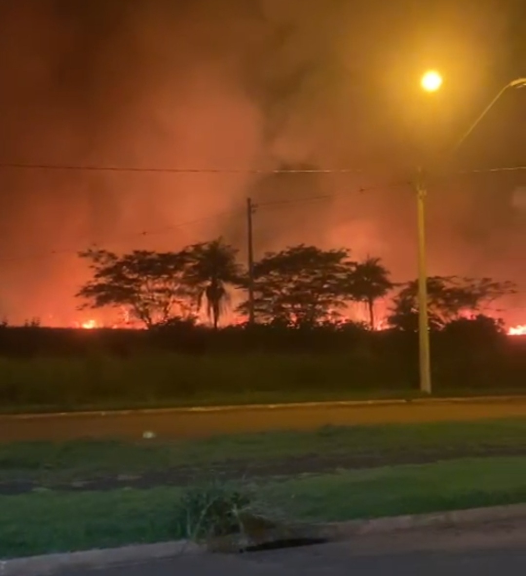 Queimada atinge área de canavial próximo ao Mais Parque