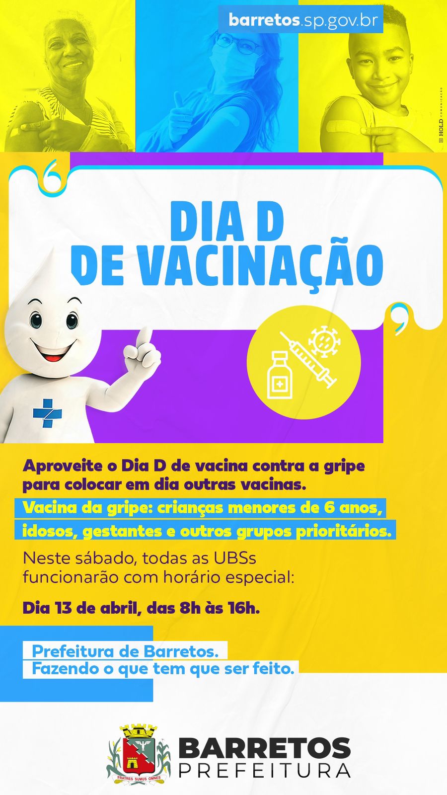 Este sábado é Dia D de vacinação