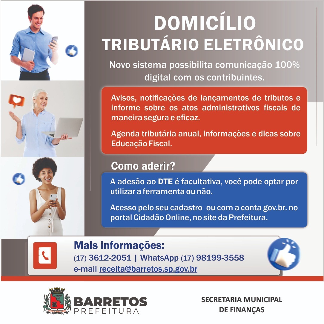 Prefeitura de Barretos lança Domicílio Tributário Eletrônico