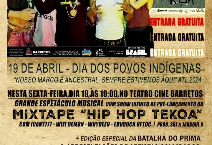 Projeto Hip-Hop Tekoá celebra o Dia dos Povos Indígenas no Cine Barretos