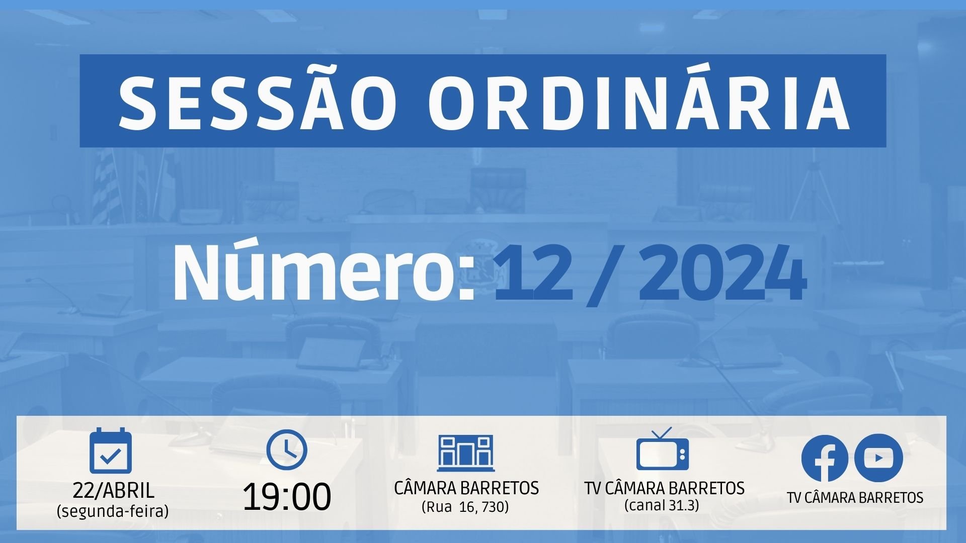 Veja o que será votado pelos vereadores na Sessão Ordinária de segunda-feira, 22 de abril