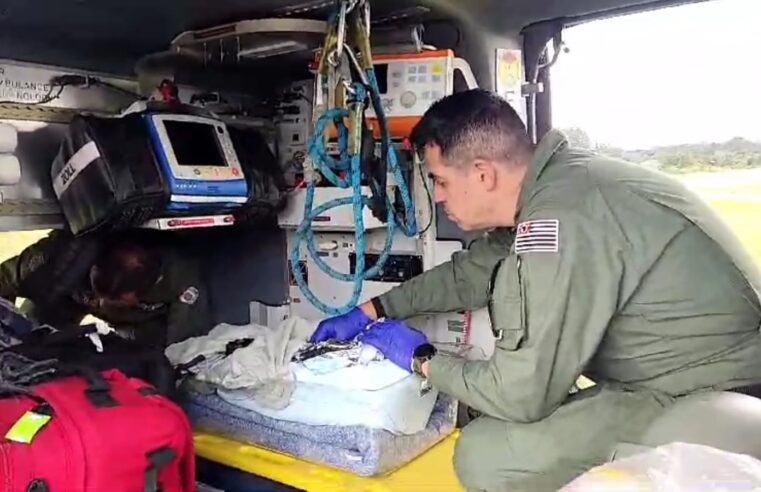 Helicóptero da PM realiza encontro de mãe com bebê em Venâncio Aires