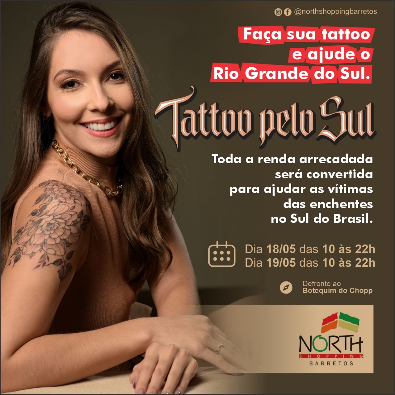 Tatuagem em prol às vítimas do Sul acontece no North Shopping neste final de semana