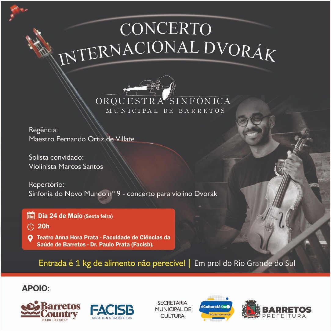 Orquestra Sinfônica Municipal de Barretos apresenta Concerto Internacional com obras de Dvorák