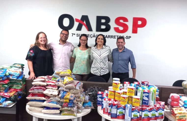 OAB Barretos entrega alimentos, produtos de limpeza e higiene à Pastoral da Mulher Marginalizada