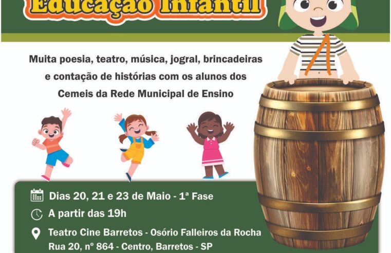 3° Sarau da Educação Infantil começa nesta segunda-feira, dia 20