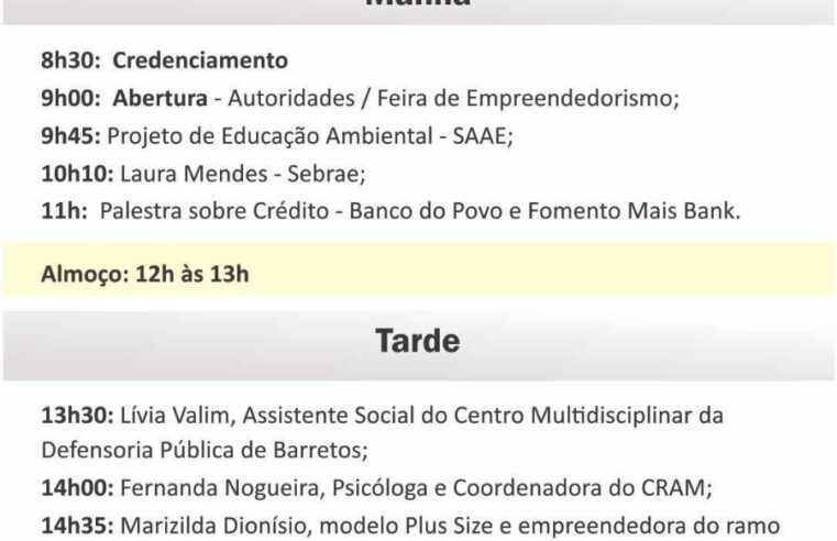 Prefeitura de Barretos divulga programação do evento “Querer é poder: o toque da mulher no empreendedorismo”