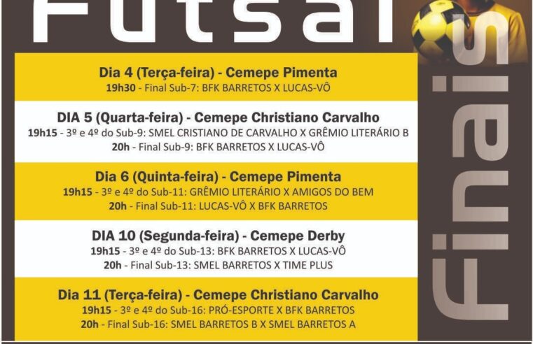 Campeonato Municipal de Futsal das Categorias de Base entra na fase final