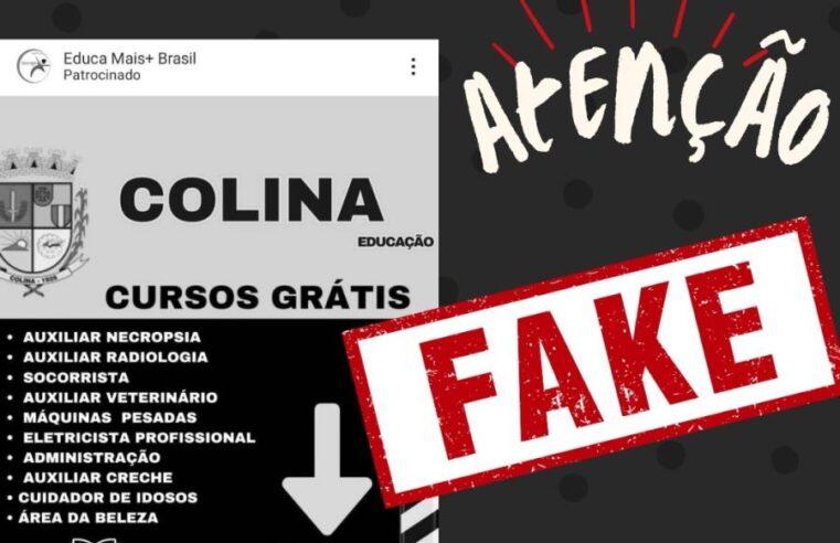 Prefeitura de Colina alerta para golpe em ofertas de cursos gratuitos em redes sociais