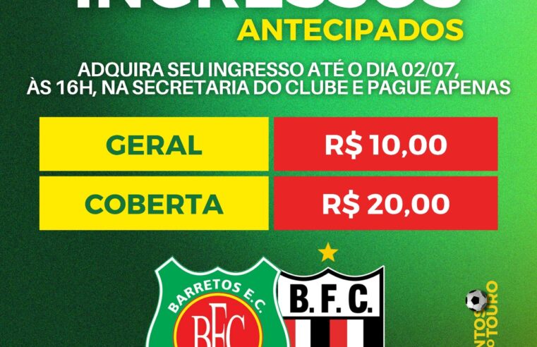 Ingressos à venda para Barretos e Botafogo