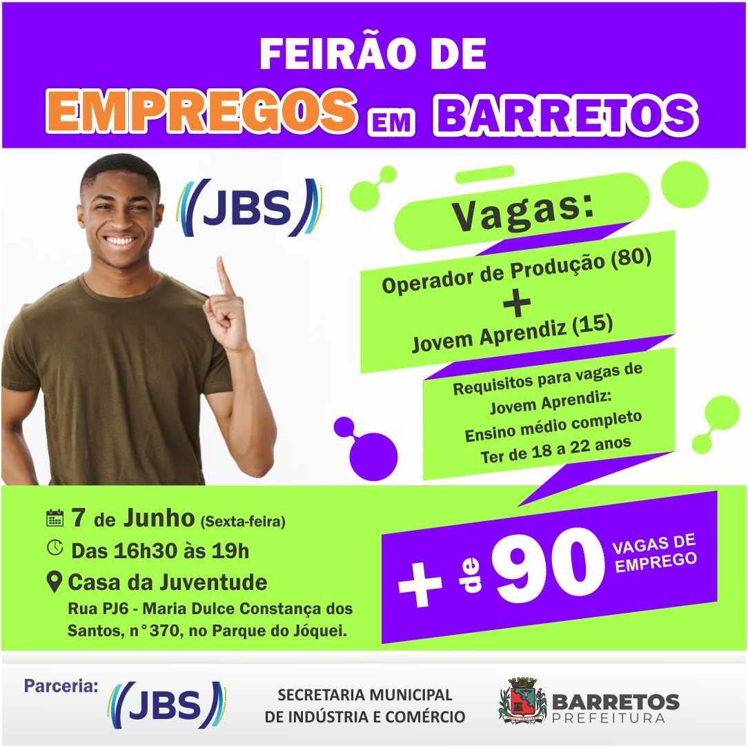 Prefeitura de Barretos promove Feirão de Empregos com mais de 90 vagas