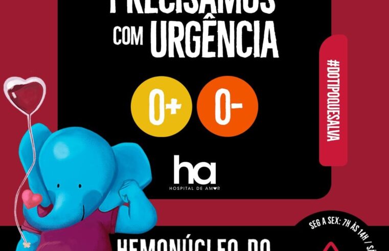 Hemonúcleo solicita doações de sangue dos tipos O positivo e negativo