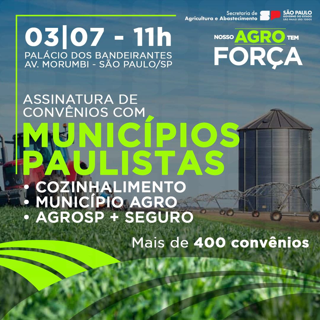 Governo assina convênios para agricultura