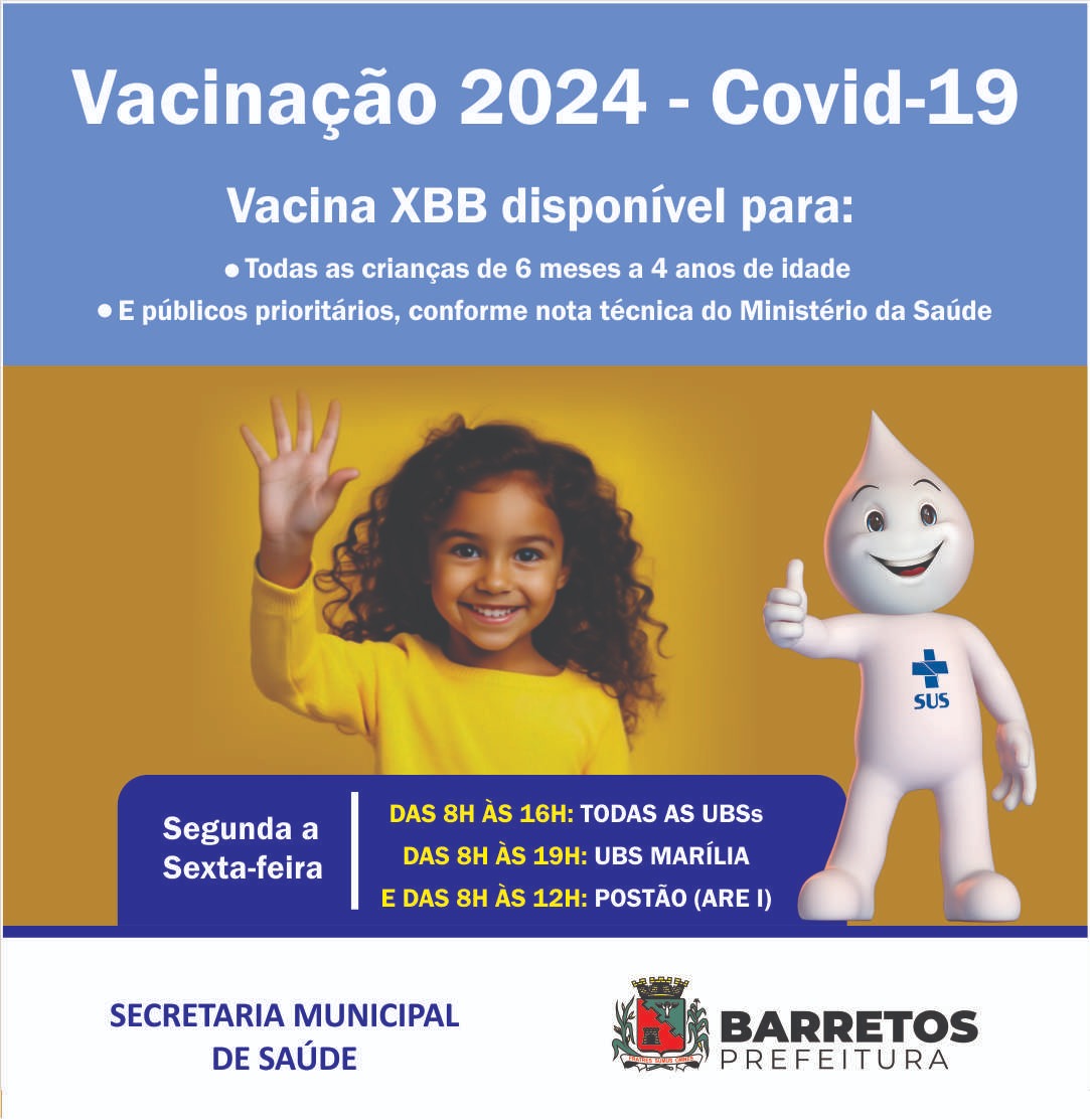 Vacinação contra a covid-19 em todas as UBSs e Novo Postão