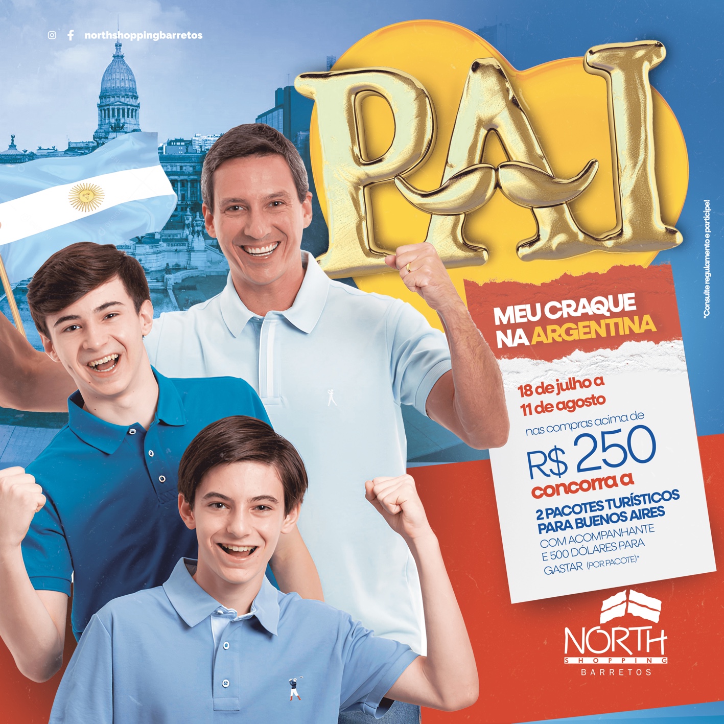 North Shopping Barretos apresenta Campanha Pais 2024 com tema “Meu craque na Argentina”